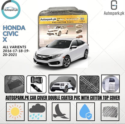 Honda Civic X (2016-2021) Double Coated PVC Cotton Top Car Cover