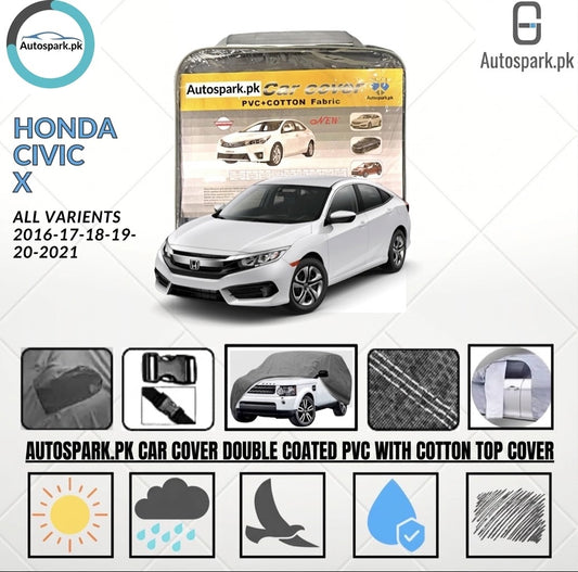 Honda Civic X (2016-2021) Double Coated PVC Cotton Top Car Cover