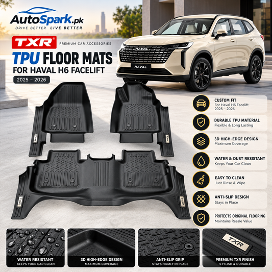 Haval H6 Facelift 2025–2026 TXR TPU Floor Mats – Premium Custom Fit