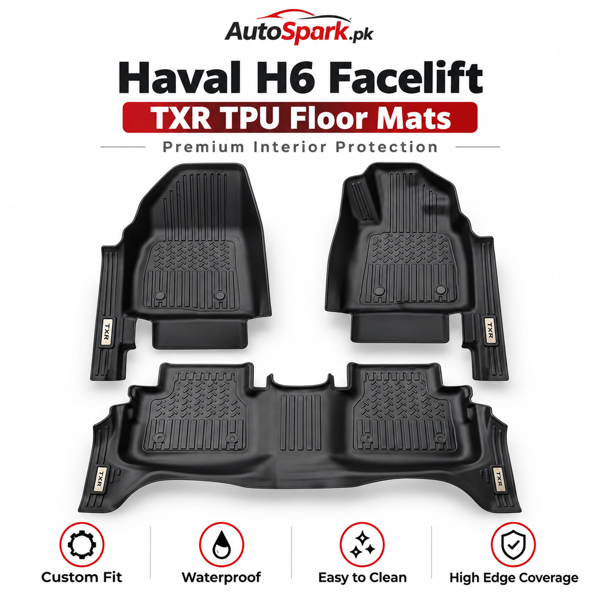 Haval H6 Facelift 2025–2026 TXR TPU Floor Mats – Premium Custom Fit