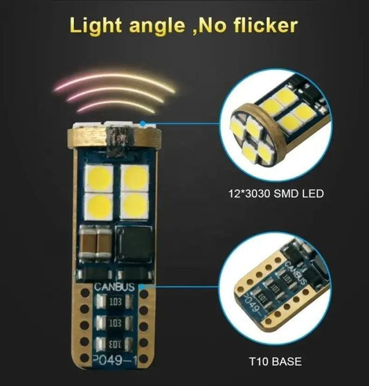 T10 LED parking bulb - Canbus parking bulb 12led - super bright 2pcs