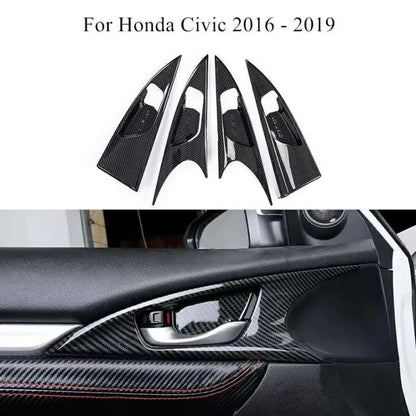 Honda Civic X interior handle carbon fibre trims model 2016-2021