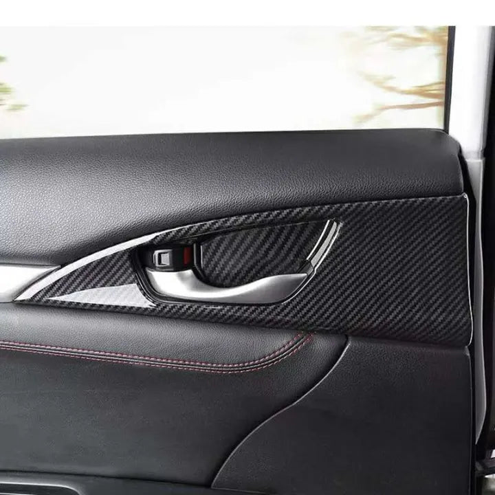 Honda Civic X interior handle carbon fibre trims model 2016-2021