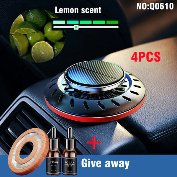 UFO Car Perfume With Oil Solar Rotating Flying Saucer Fresh Deodorant Decoration