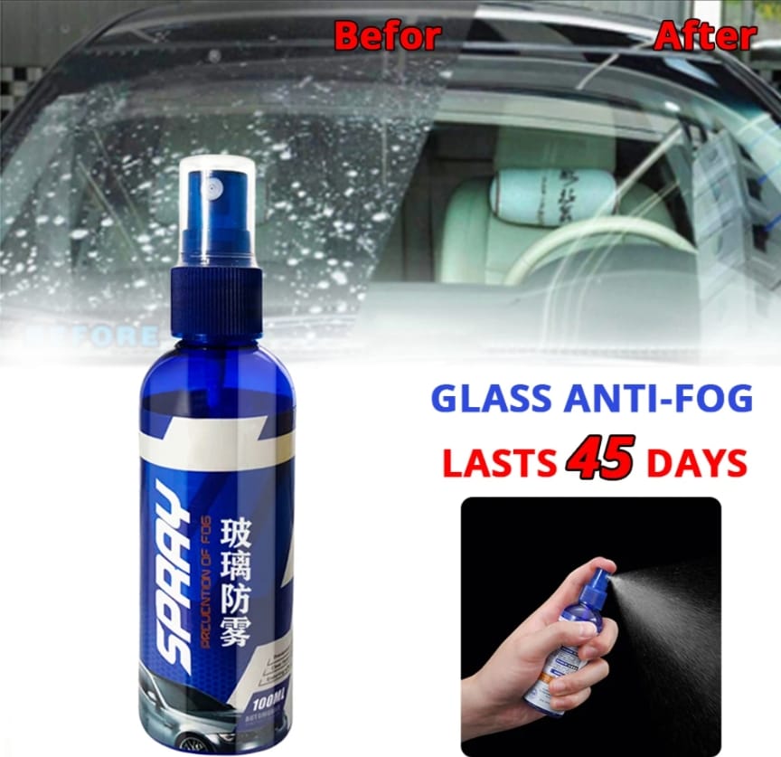Anti fog and anti rain spray for windshield glass