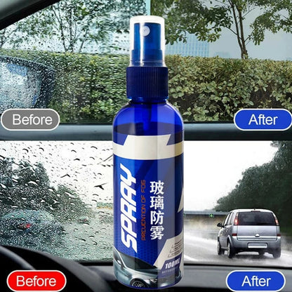 Anti fog and anti rain spray for windshield glass
