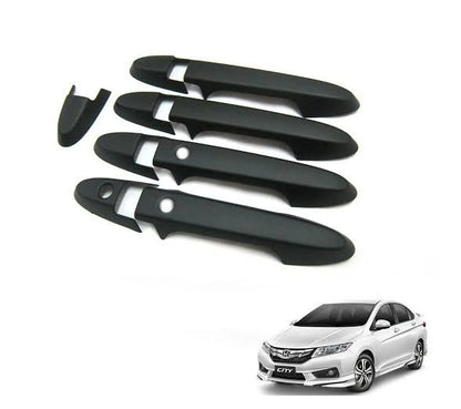 Honda City 2022–2025 Door Handle Covers – Carbon Fiber & Glossy Black