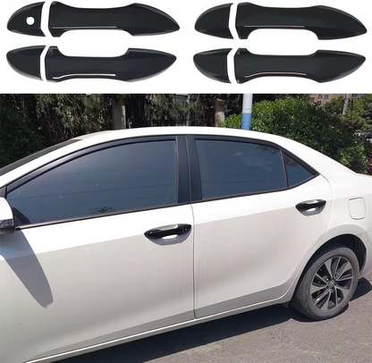 Toyota Corolla 2015–2025 Door Handle Covers – Carbon Fiber & Glossy Black