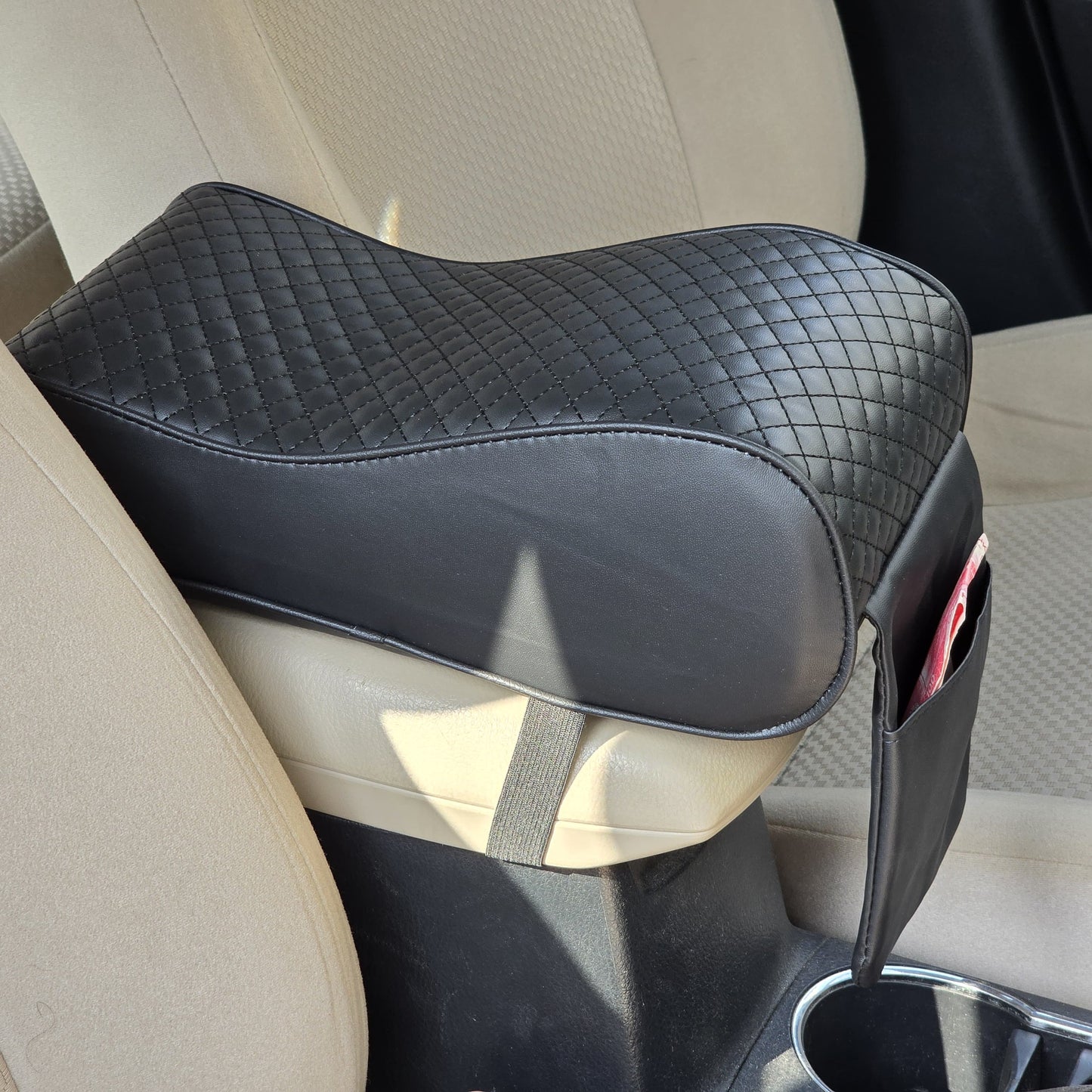 Universal Car Arm Rest Cushion Memory Foam PU Leather