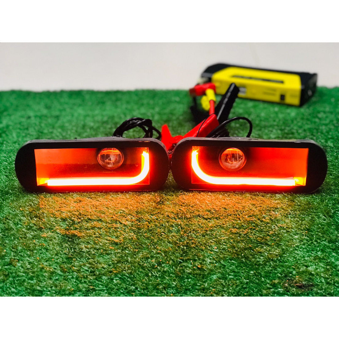 Suzuki Mehran Bumper Light Yellow White Throw With Indicator DRL 2 Pcs Set