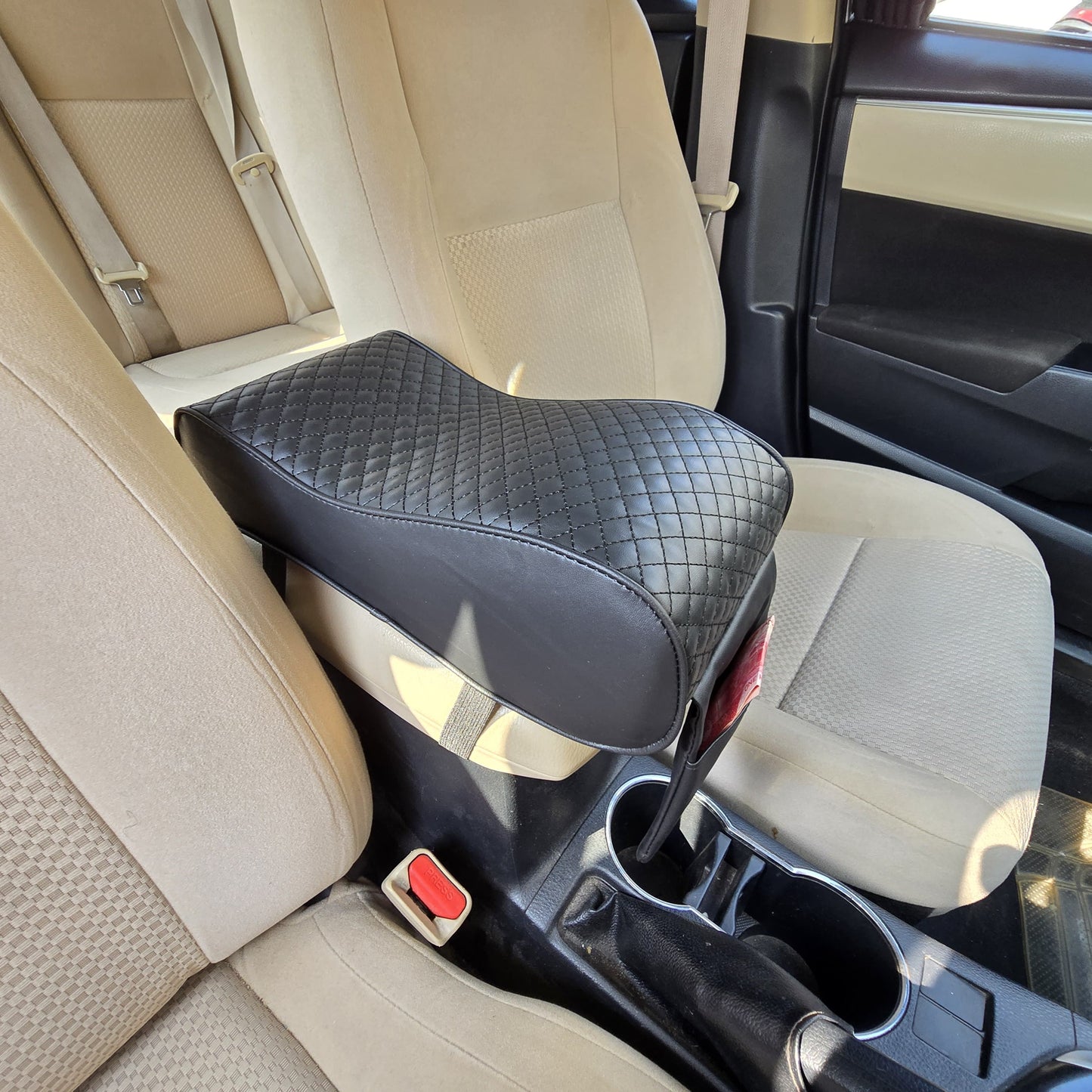 Universal Car Arm Rest Cushion Memory Foam PU Leather