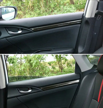 Honda civic x inner door trims carbon fiber 4pcs set model 2016-2021