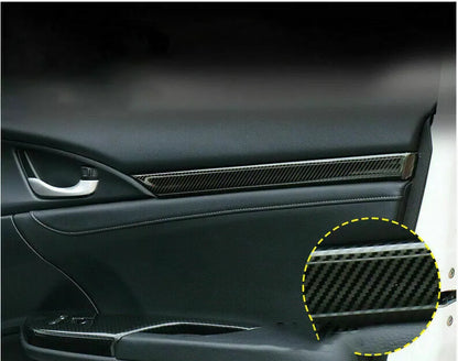 Honda civic x inner door trims carbon fiber 4pcs set model 2016-2021