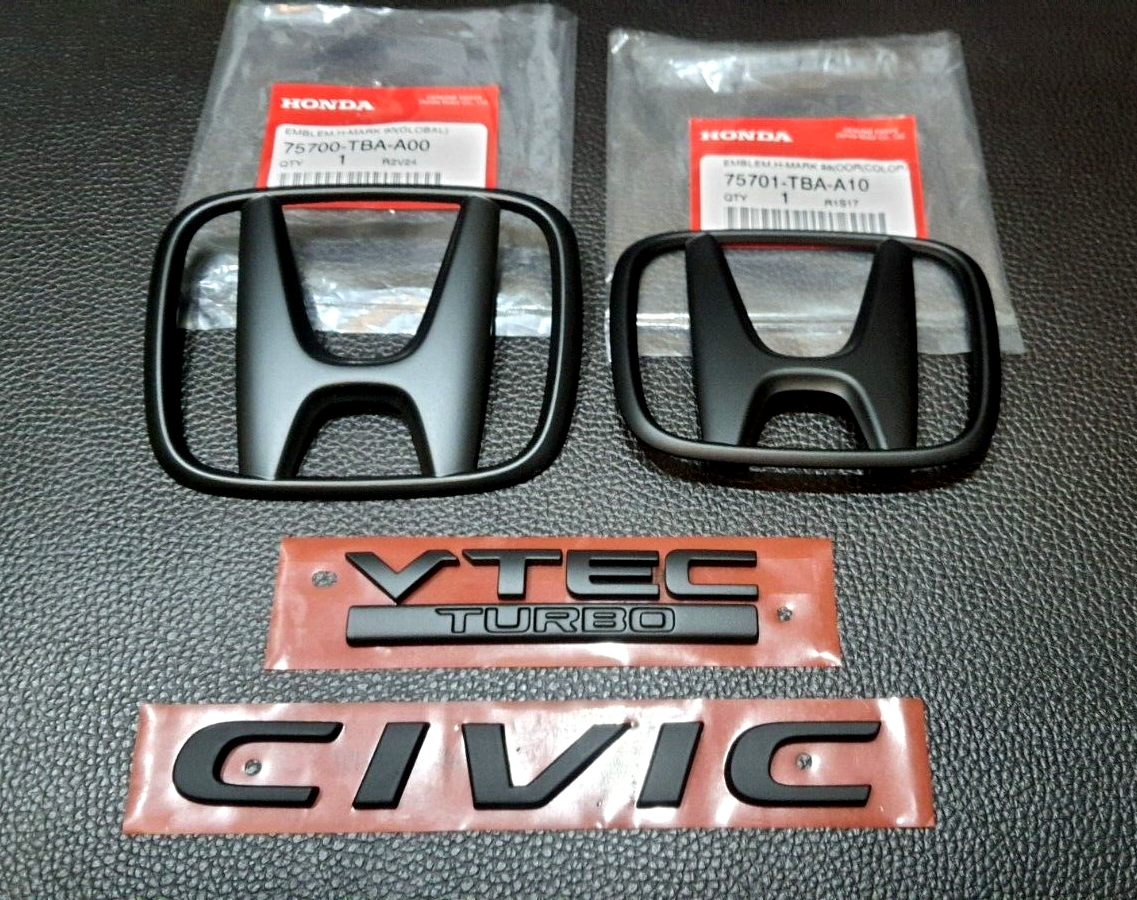Honda Civic X Carbon Fiber Logo Emblem Set