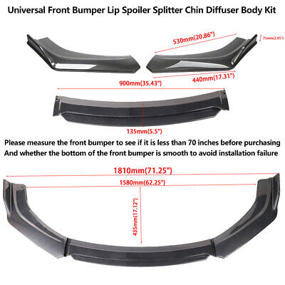 Universal Front Bumper Splitter ABS Plastic